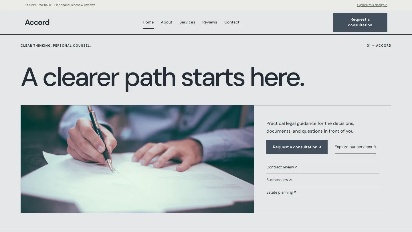 Accord desktop website preview