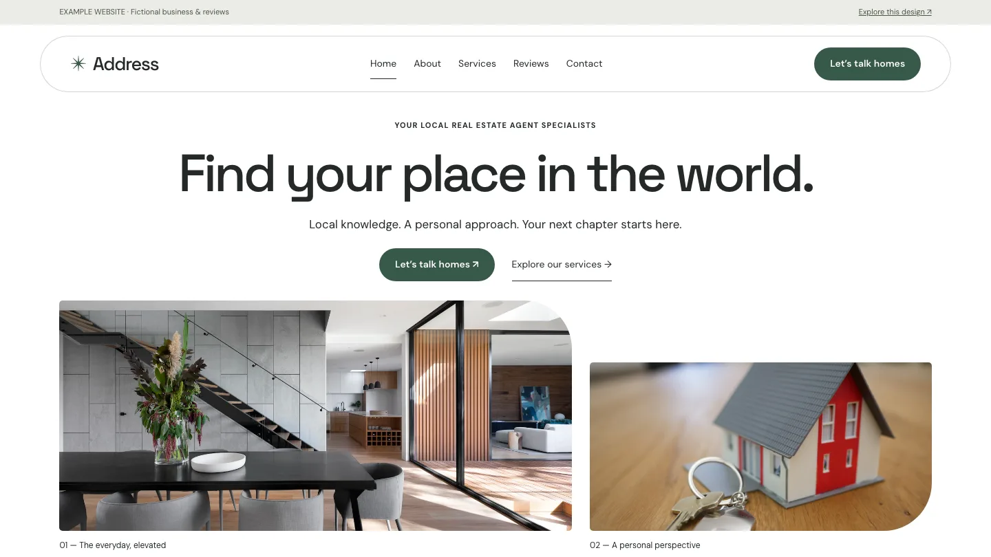 Address desktop website preview