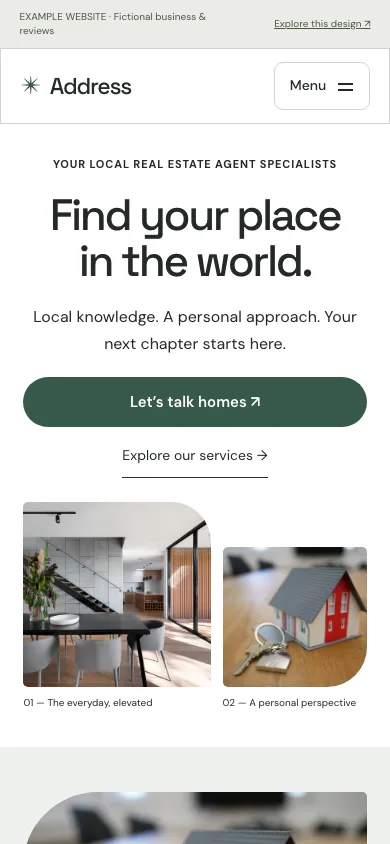 Address mobile website preview
