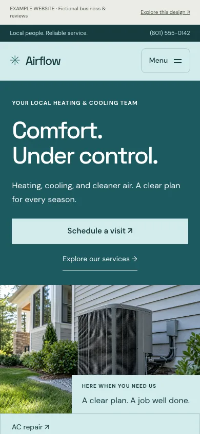 Airflow mobile website preview