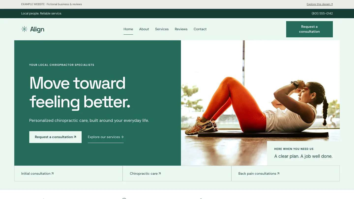 Align desktop website preview