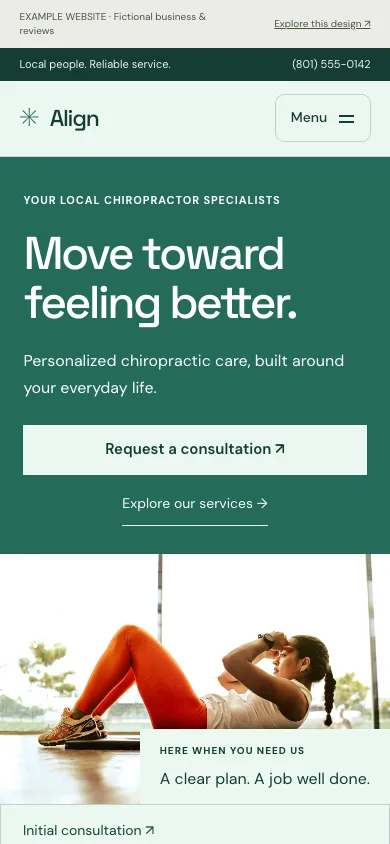 Align mobile website preview