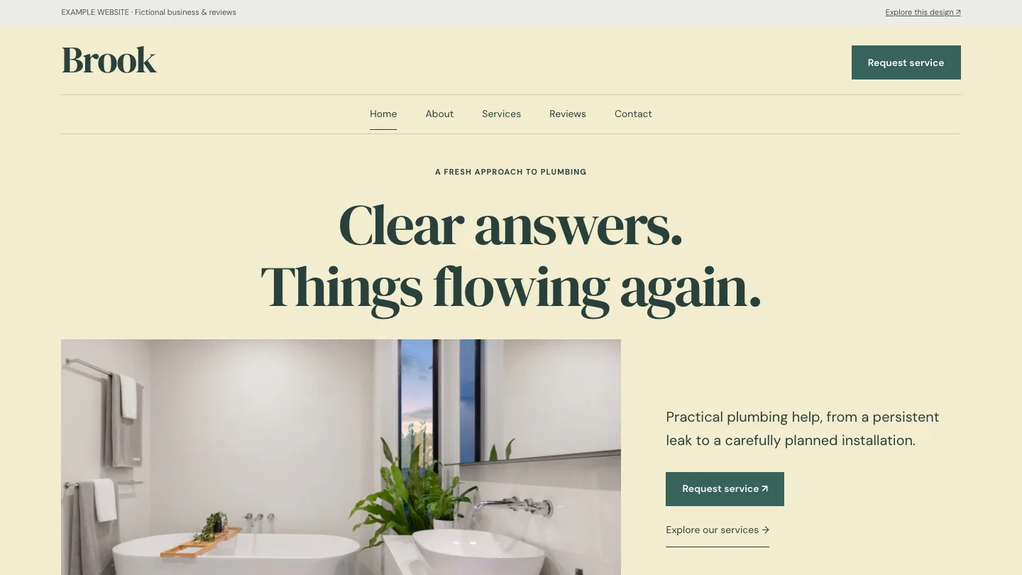 Brook desktop website preview