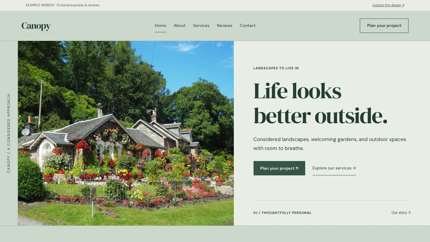 Canopy desktop website preview