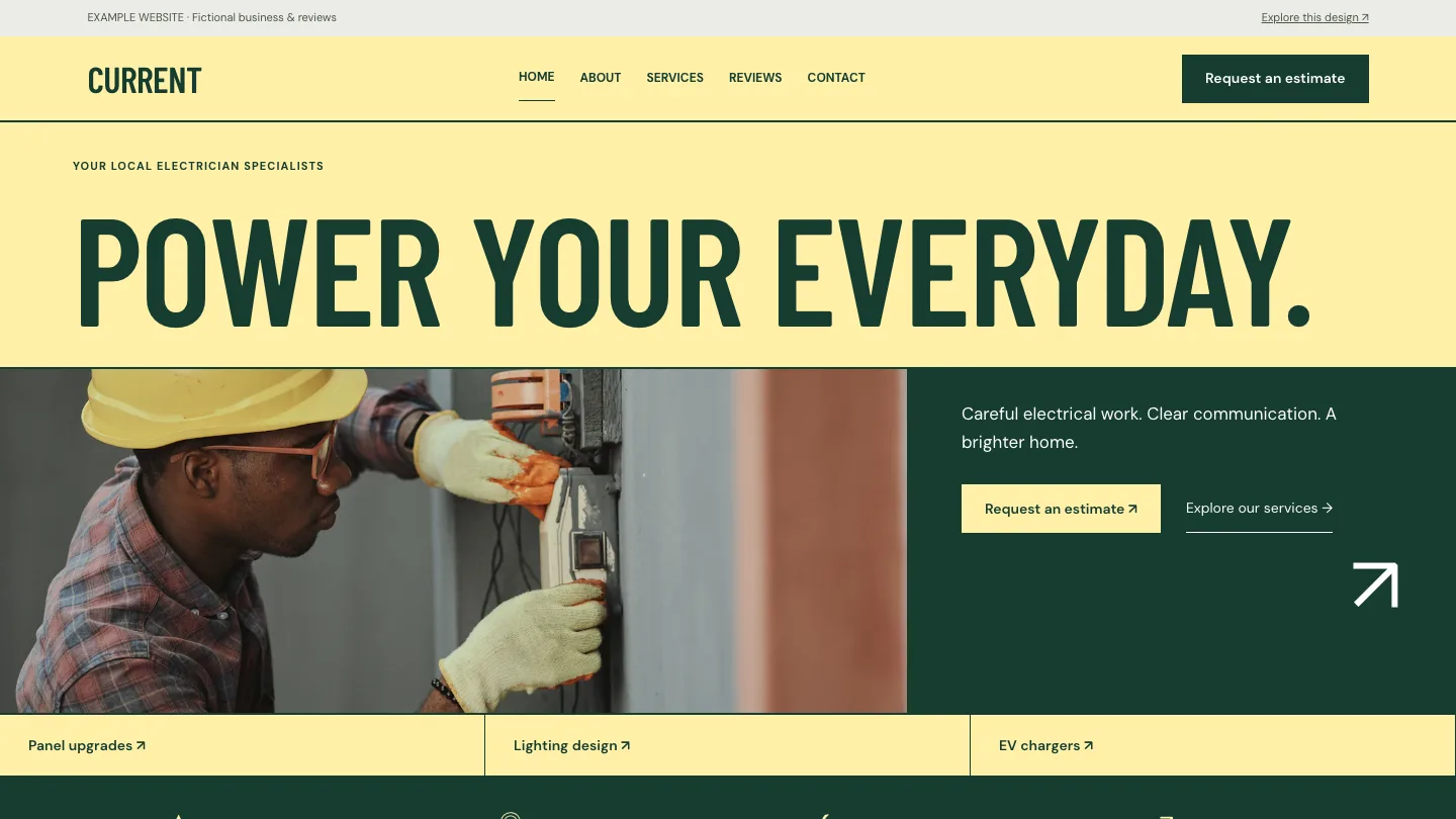 Current desktop website preview