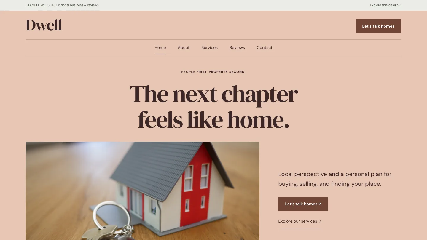 Dwell desktop website preview