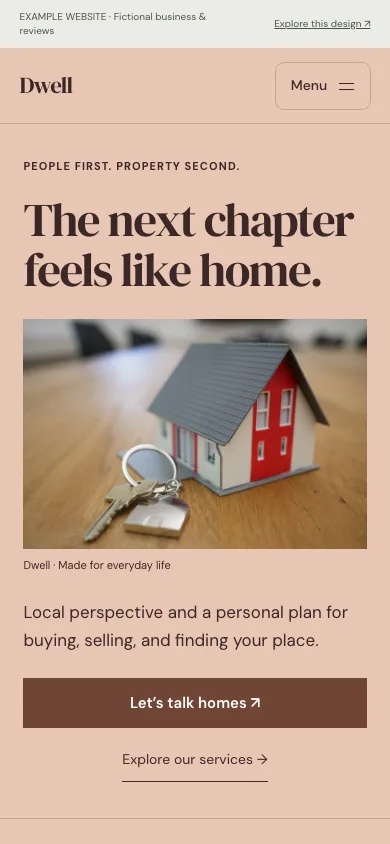 Dwell mobile website preview