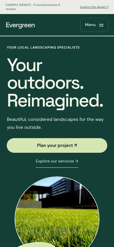 Evergreen mobile website preview