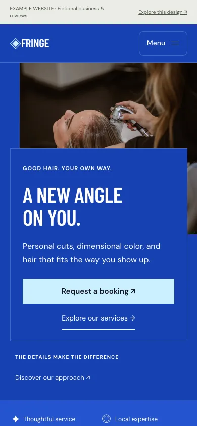 Fringe mobile website preview