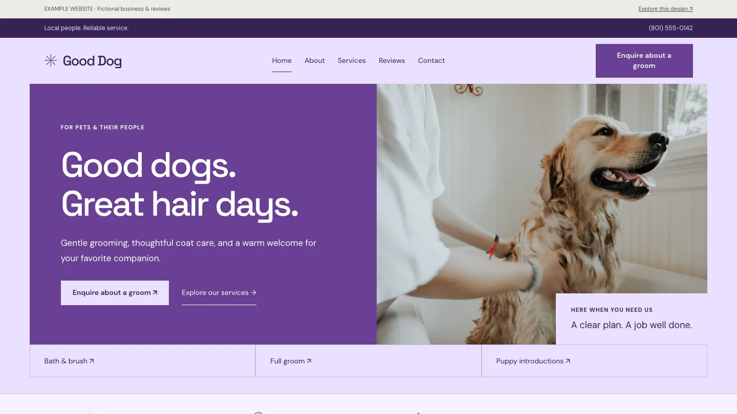 Good Dog desktop website preview