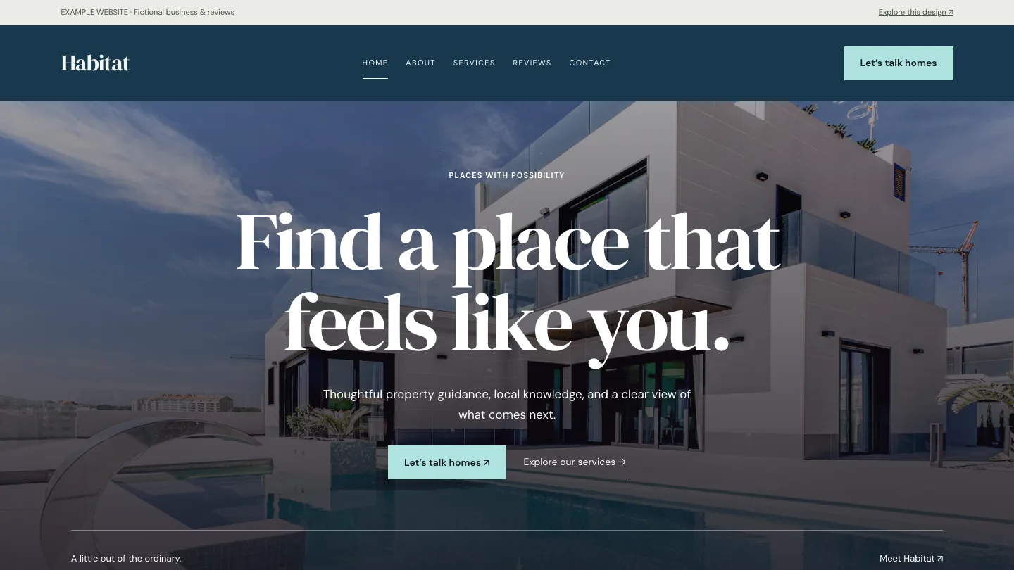 Habitat desktop website preview