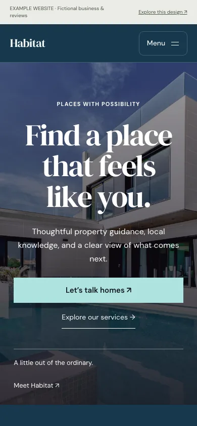 Habitat mobile website preview