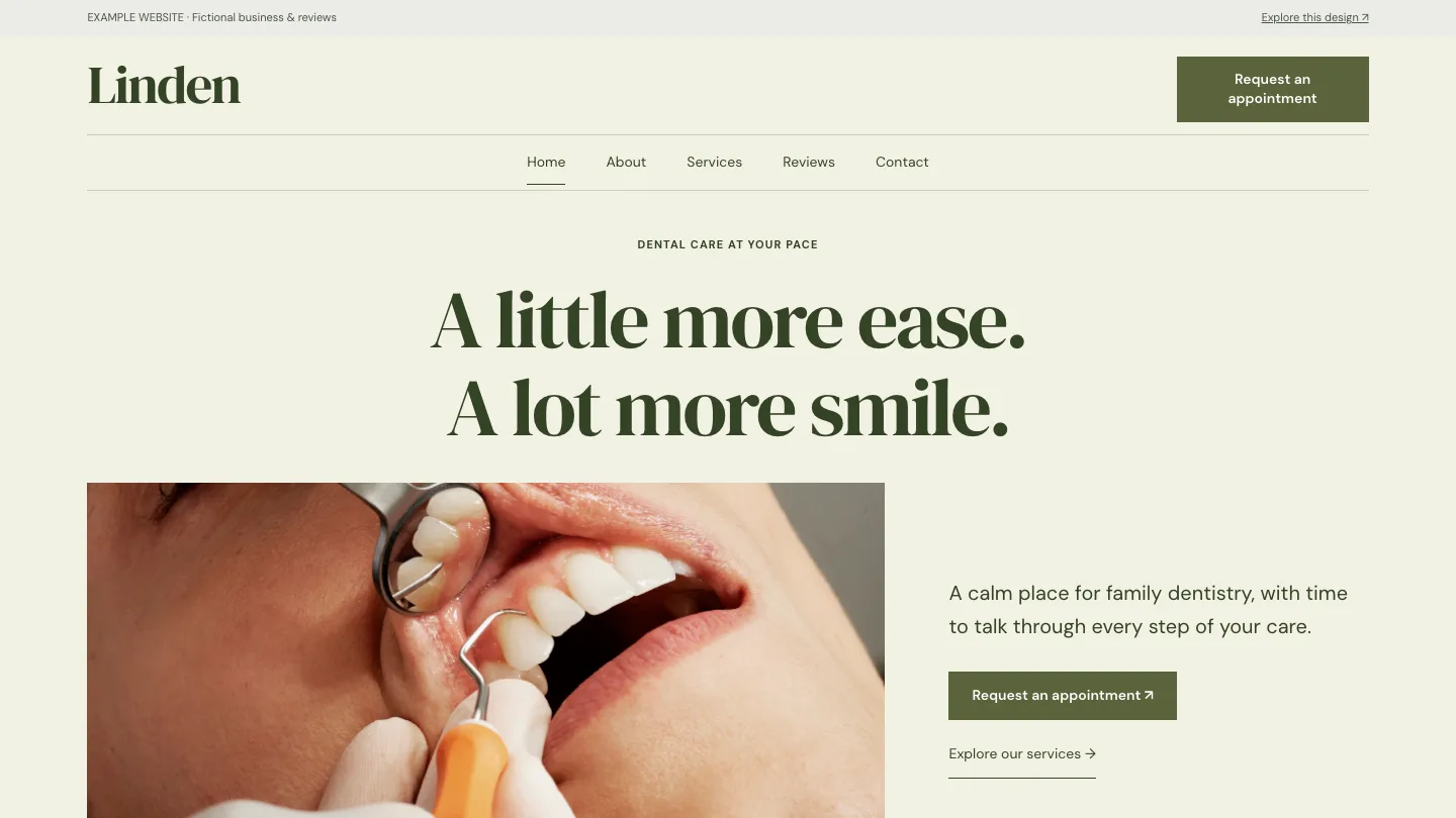 Linden desktop website preview