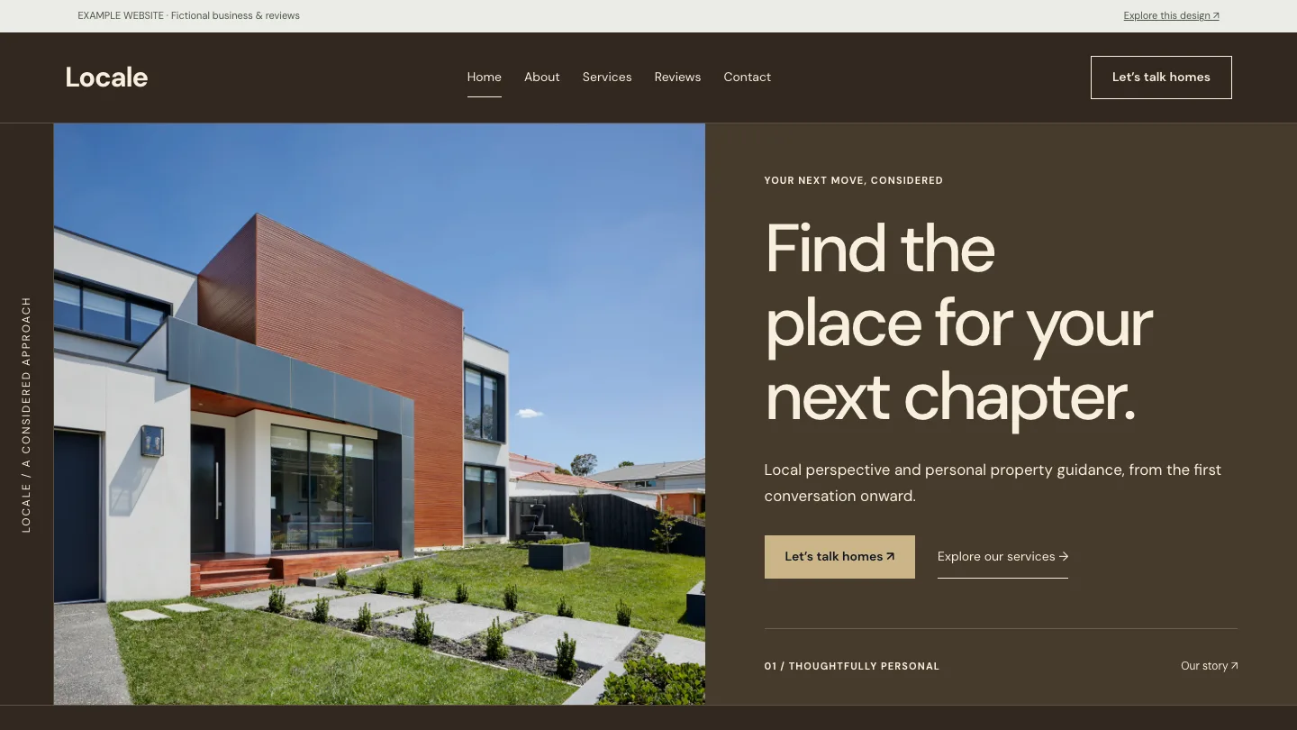 Locale desktop website preview