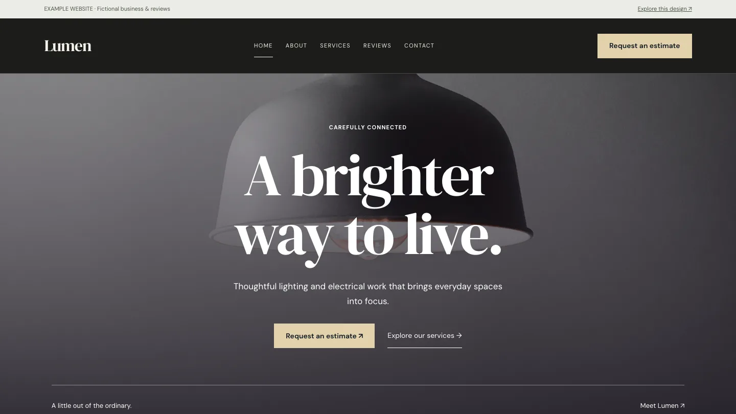 Lumen desktop website preview