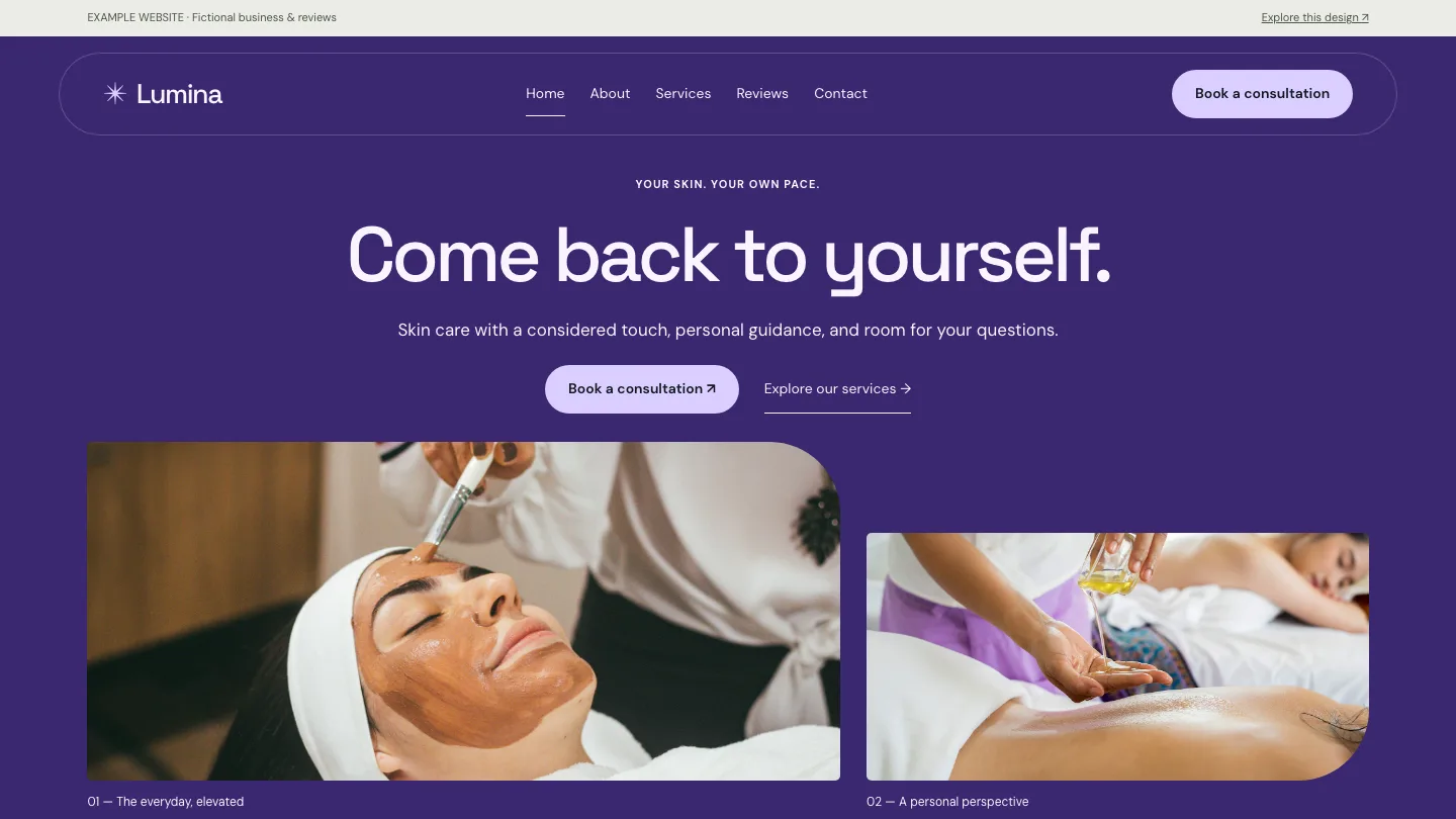 Lumina desktop website preview