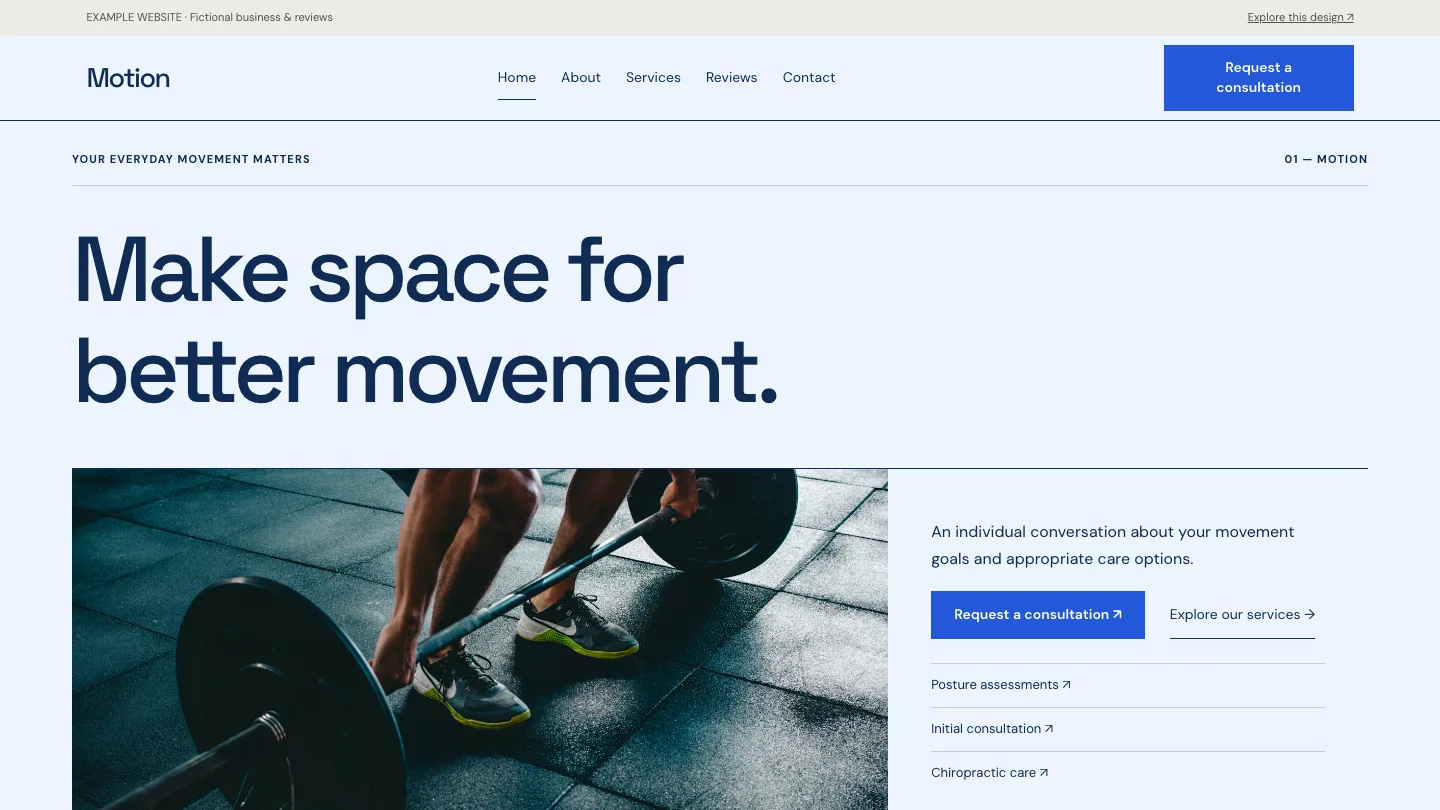 Motion desktop website preview