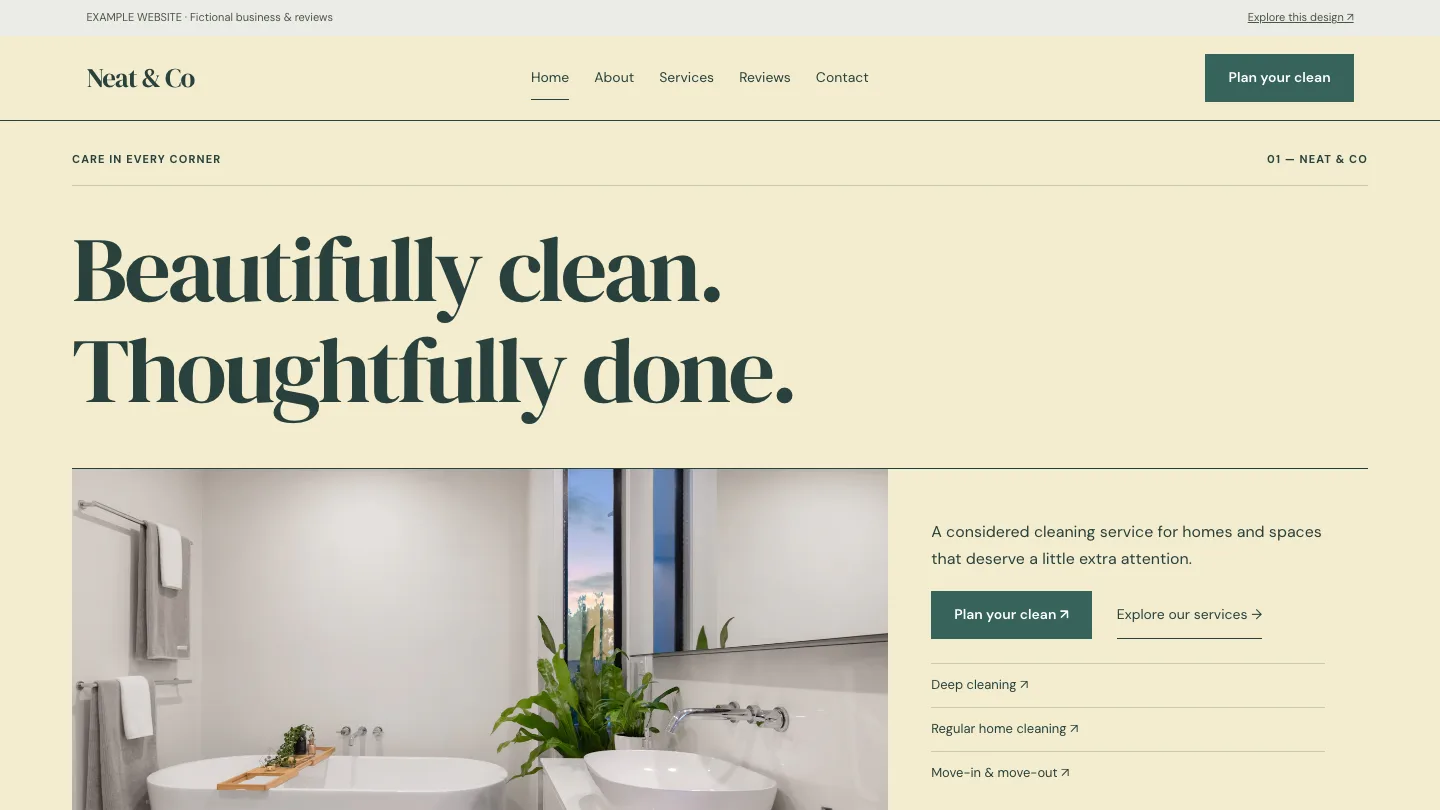 Neat & Co desktop website preview