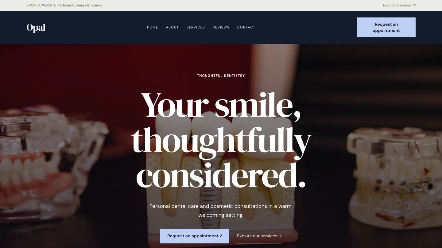 Opal desktop website preview