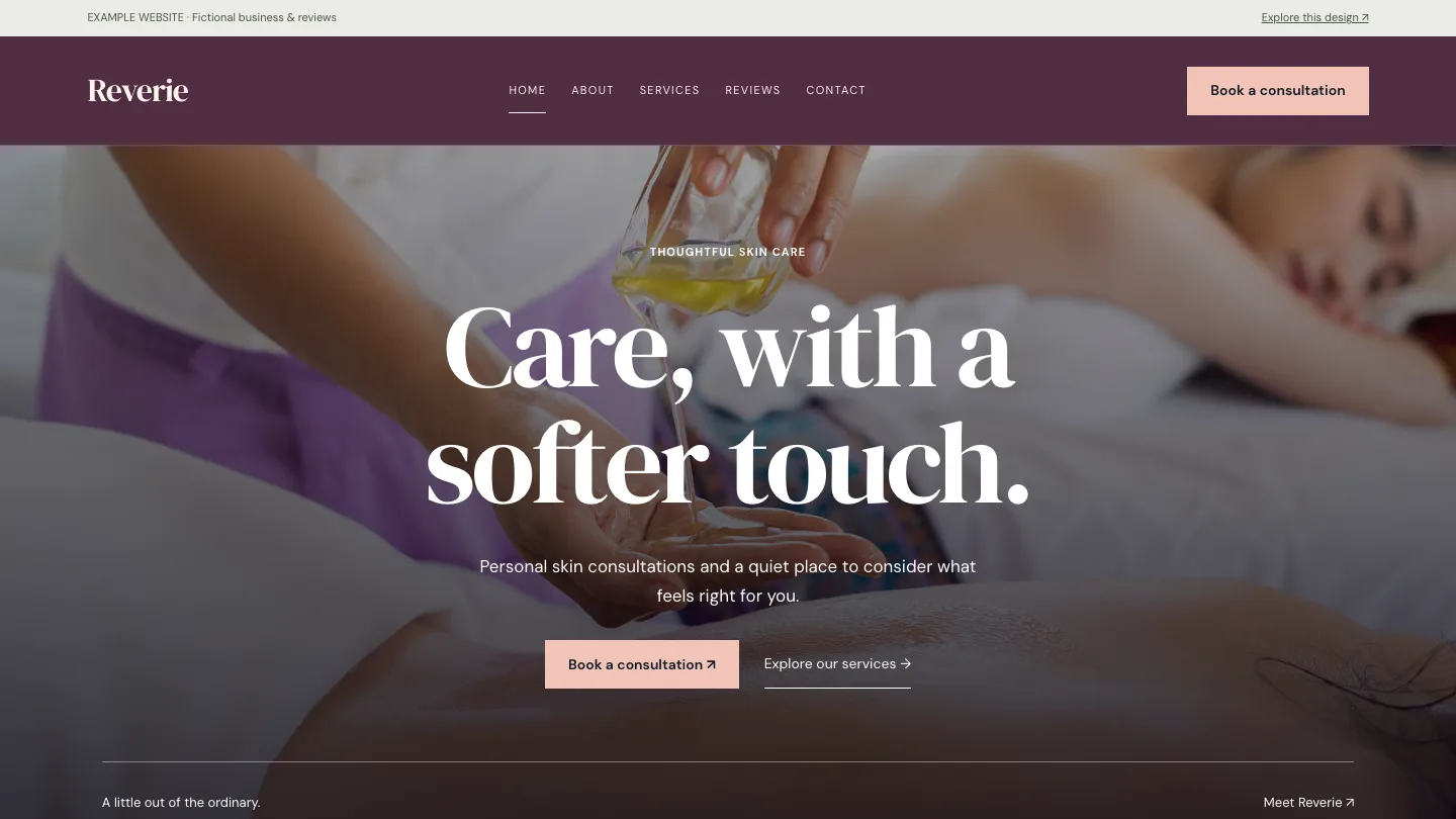 Reverie desktop website preview