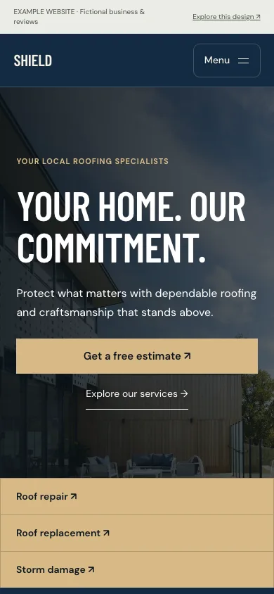Shield mobile website preview