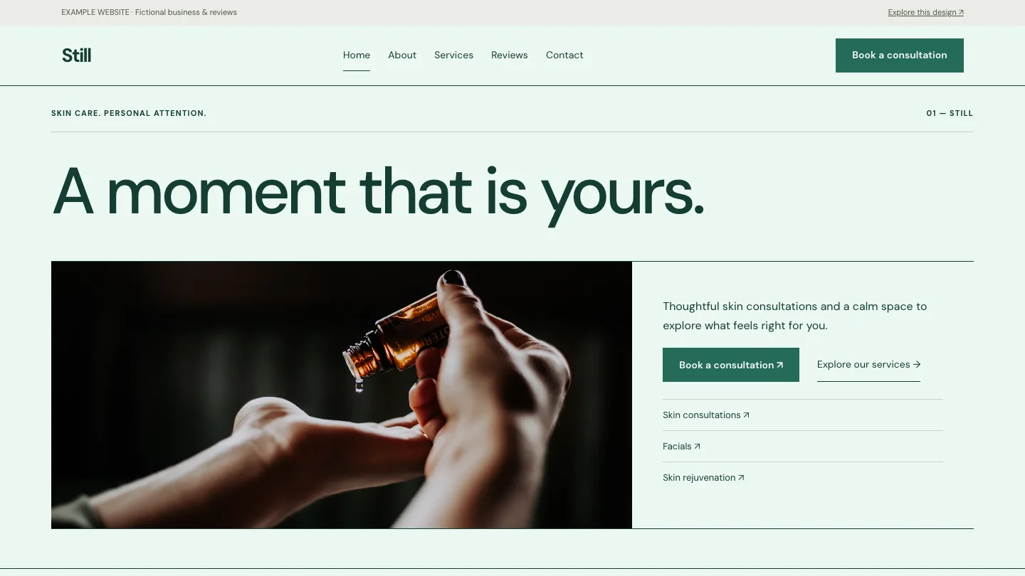 Still desktop website preview