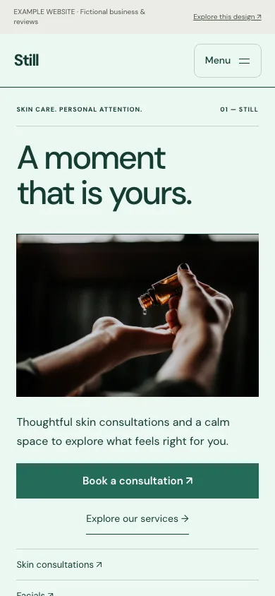 Still mobile website preview
