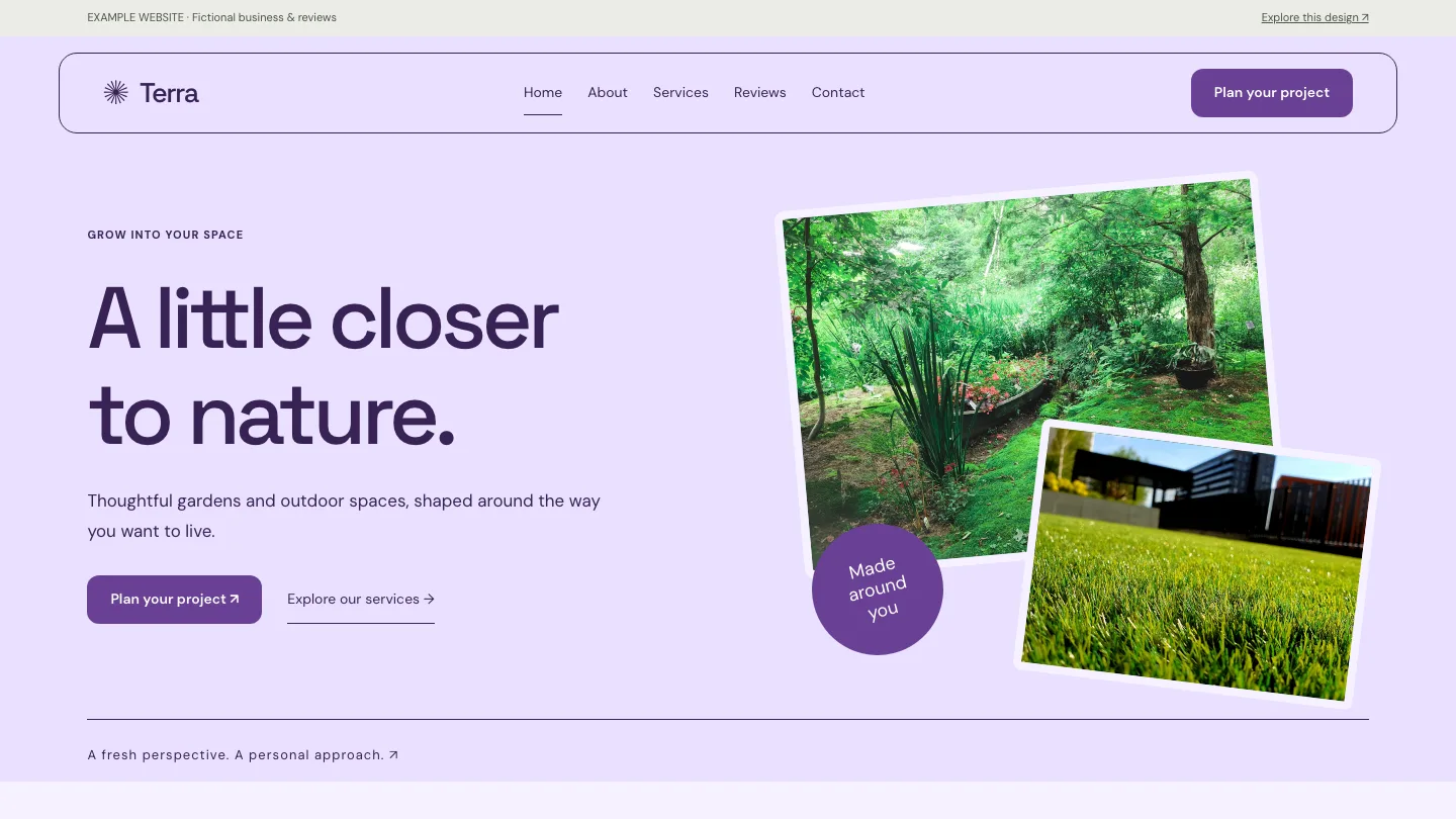 Terra desktop website preview