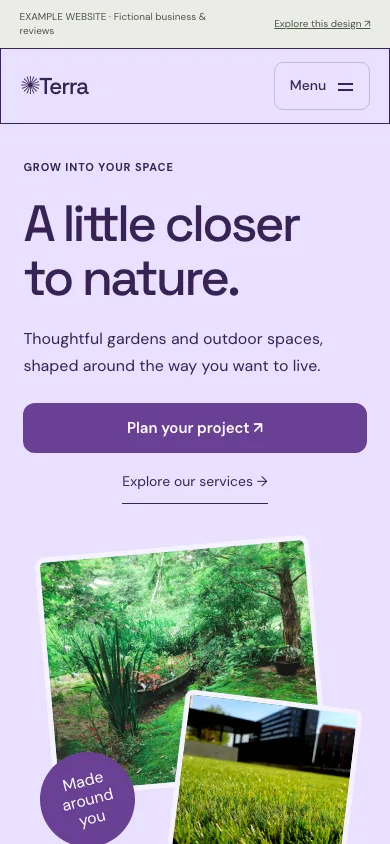 Terra mobile website preview