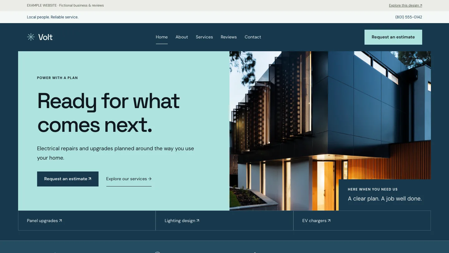 Volt desktop website preview